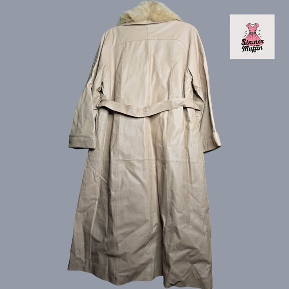 Terry Lewis Classic Luxuries Long 100% Leather and Faux Fur Trimmed Coat - Picture 3 of 16